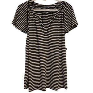 2/$25 🏷 Chaps Black & White Striped Tshirt Size XL BNWT